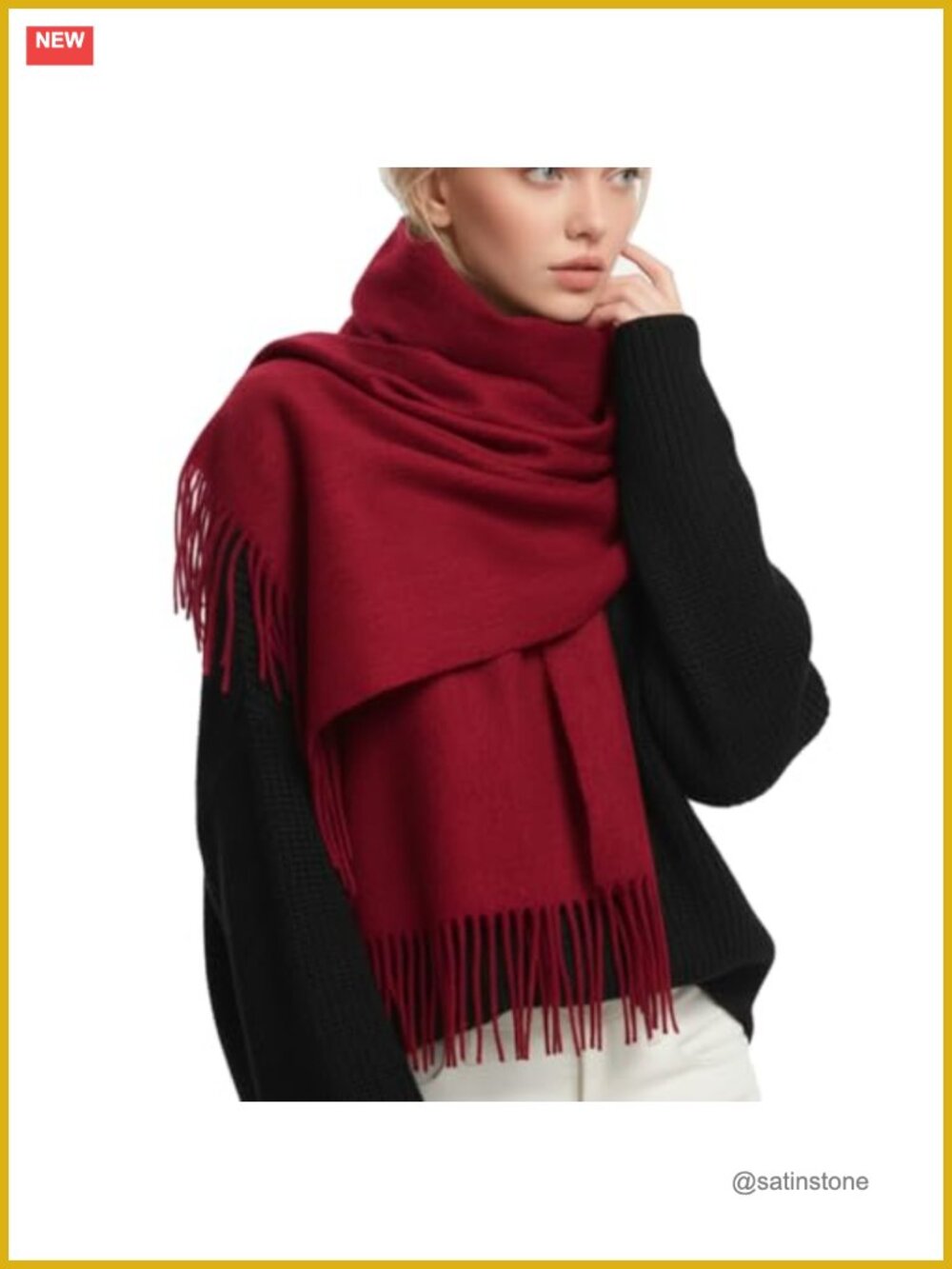 Wool Winter Scarf for Women Cashmere Touch Shawls & Wraps Thick Oversized Gift